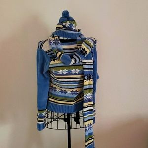 Sweater, scarf, hat and mittens  set
